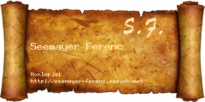 Seemayer Ferenc névjegykártya